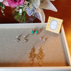 3 Stella & Dot Earings & 1 S&D Cocktail Ring